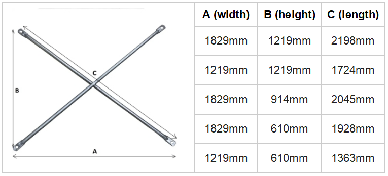 suporte transversal de andaime de quadro